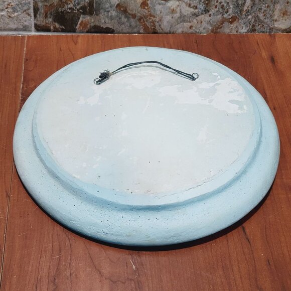 Vintage Chalkware Plaster Plaques 3D Wall Hanging Plate Seaside Seagulls Houses - Picture 11 of 11